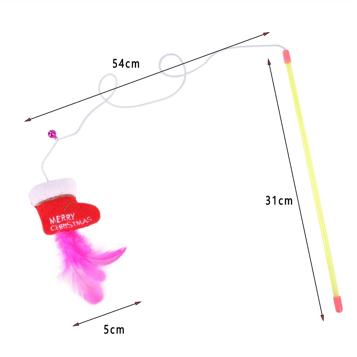 Christmas Cat Toys Set with Funny Cat Stick, Multi-Color