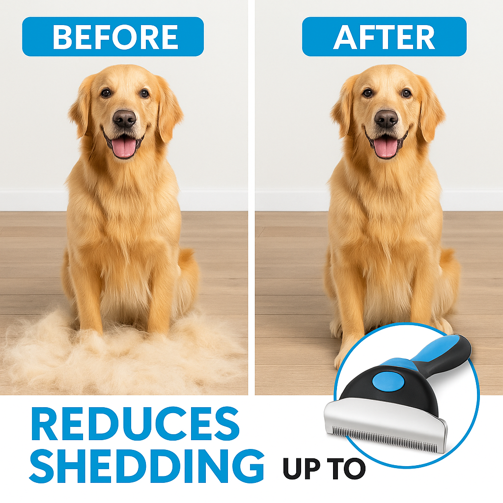 Professional Pet Deshedding Brush for Dogs & Cats – Undercoat Grooming Tool