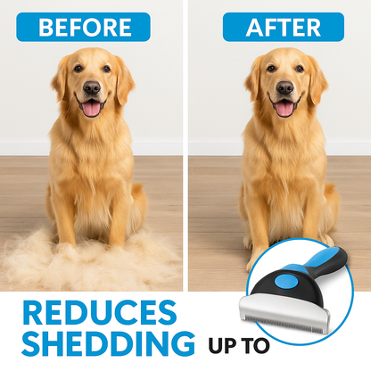 Professional Pet Deshedding Brush for Dogs & Cats – Undercoat Grooming Tool