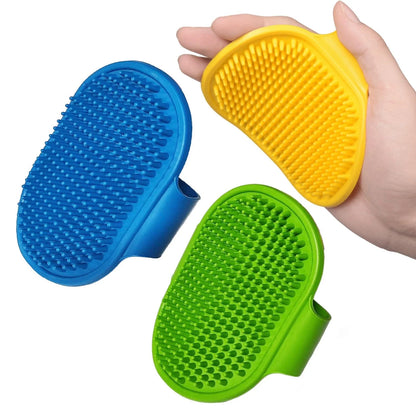 3Pack Pet Bath Brush, Dog Brush Cat Brush, Soft Brush Adjustable Width Size for Pet Shower/Grooming/Washing(Blue Green Yellow)