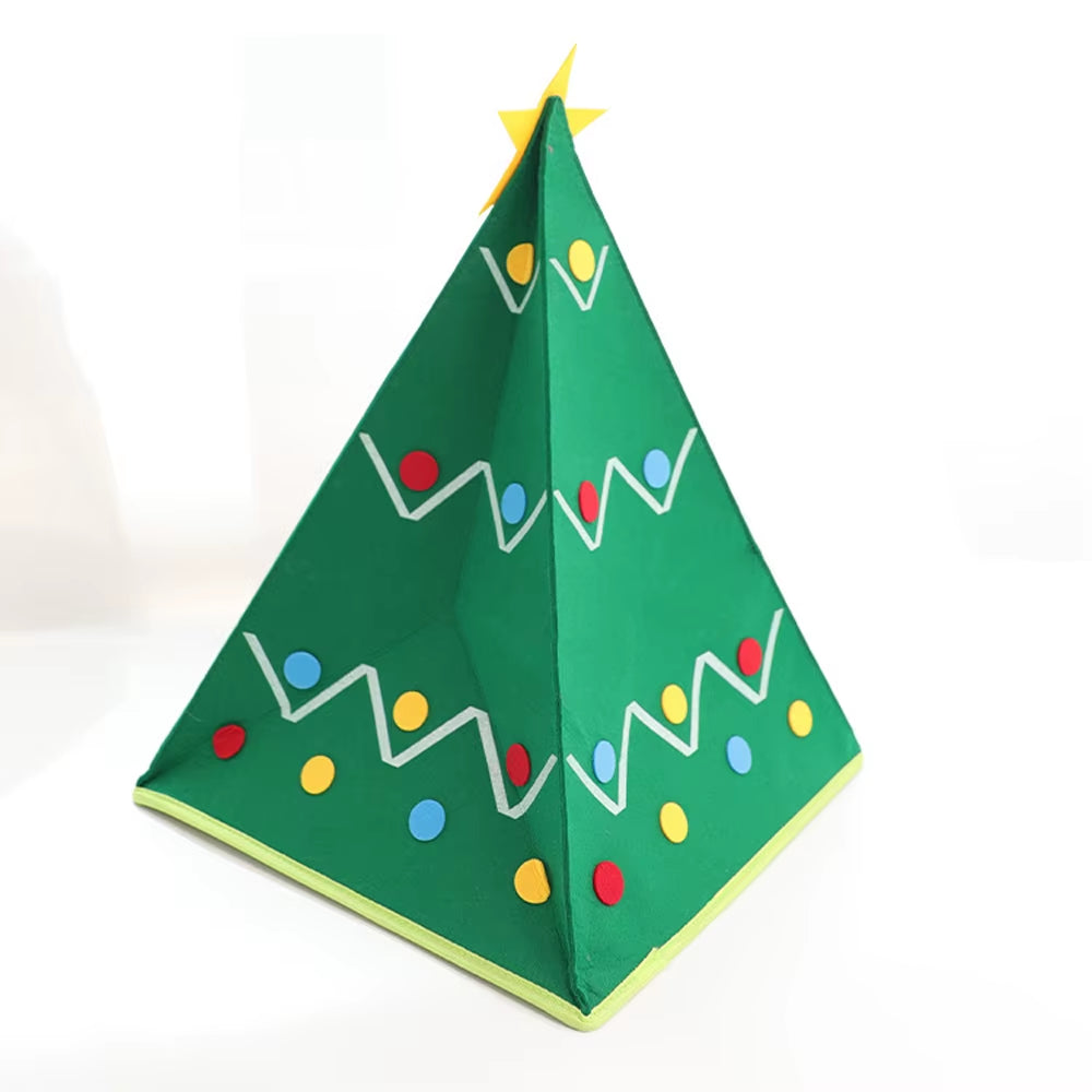 1 Pc Autumn Winter Warm Cat Felt Bed House Christmas Tree Shape Nest Comfortable Bed Cave for Pet Cats Kitty Puppy Pet Supplies