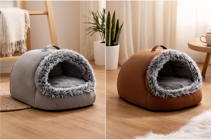 Cozy Pet Cave Bed – Warm Enclosed Nest for Cats & Small Dogs