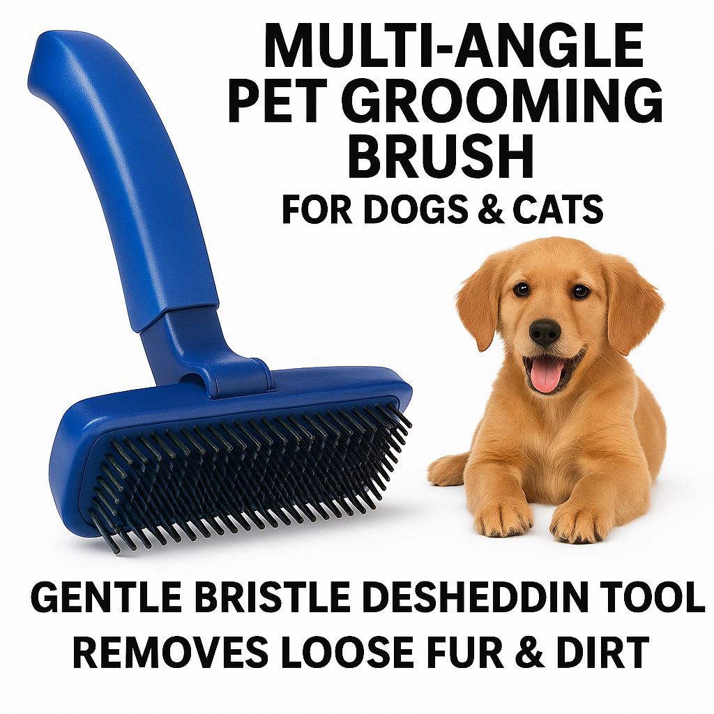 Multi-Angle Pet Grooming Brush for Dogs & Cats