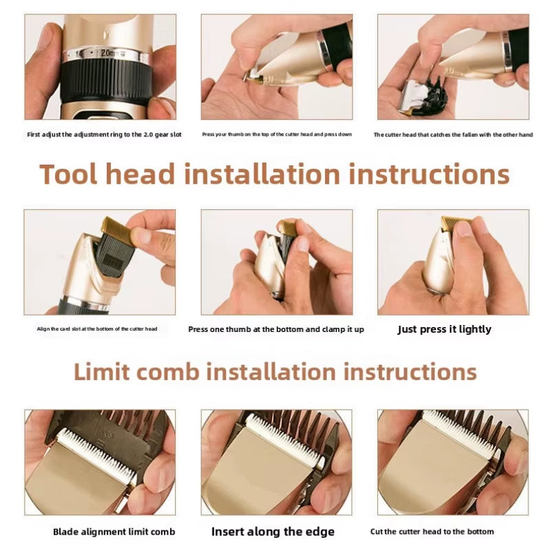 Professional Cat Dog Hair Clipper Grooming Kit Rechargeable Pet Hair Trimmer Shaver Set Animals Hair Cutting Machine Low-Noise