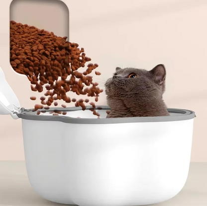 PawPrint™ Airtight Pet Food Storage Container with Matching Scoop – Odor-Proof, Moisture-Proof & Cute Paw Design