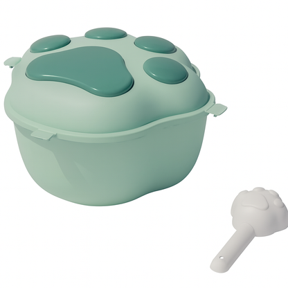 PawPrint™ Airtight Pet Food Storage Container with Matching Scoop – Odor-Proof, Moisture-Proof & Cute Paw Design